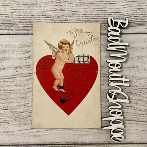 Vintage Antique Valentine's Day Cupid Postcard Ephemera